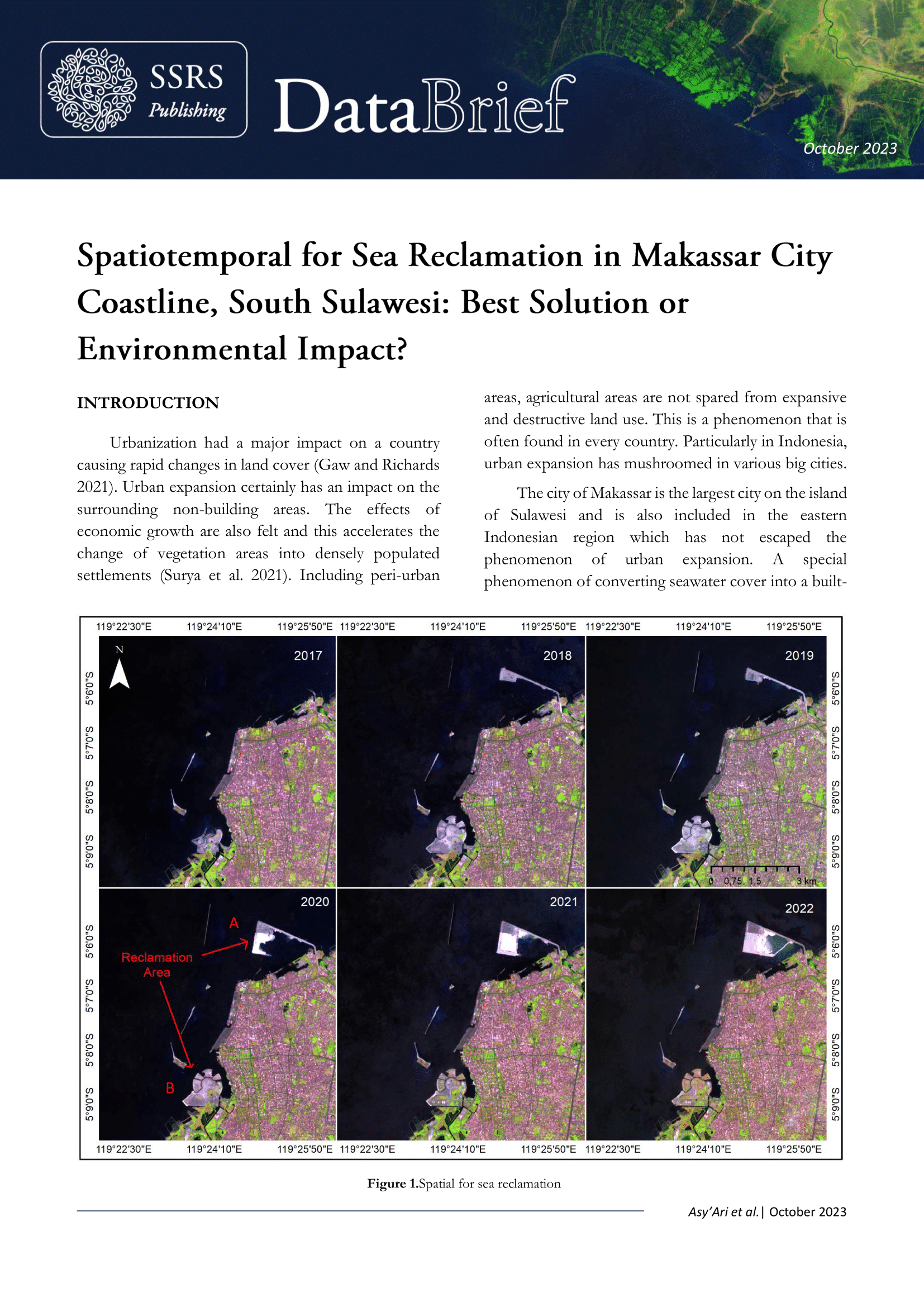 Spatiotemporal for Sea Reclamation in Makassar City Coastline, South Sulawesi: Best Solution or Environmental Impact?