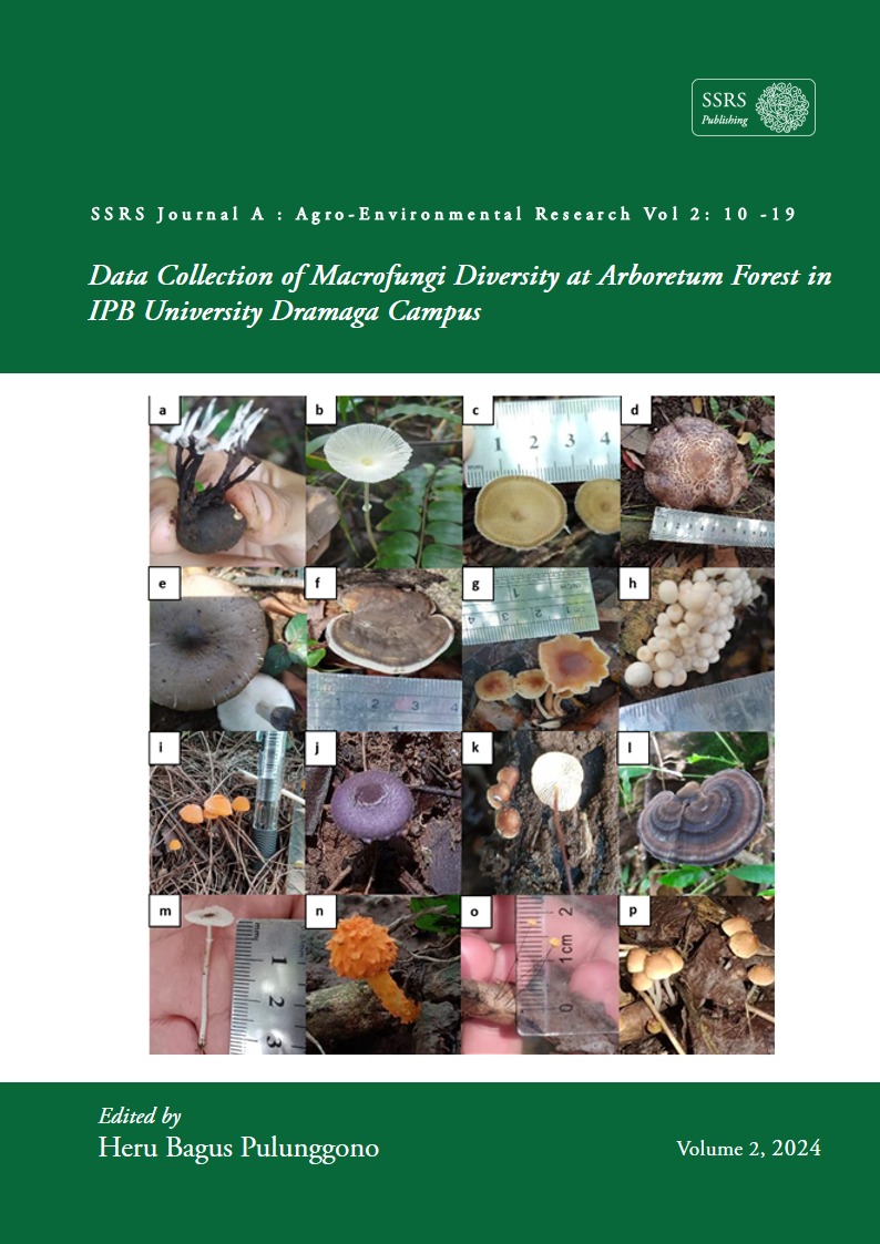 Data Collection of Macrofungi Diversity at Arboretum Forest in IPB University Dramaga Campus